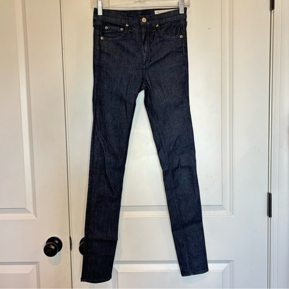 rag & bone High Rise Skinny Dark Wash Indigo Jeans 24 - Picture 1 of 11